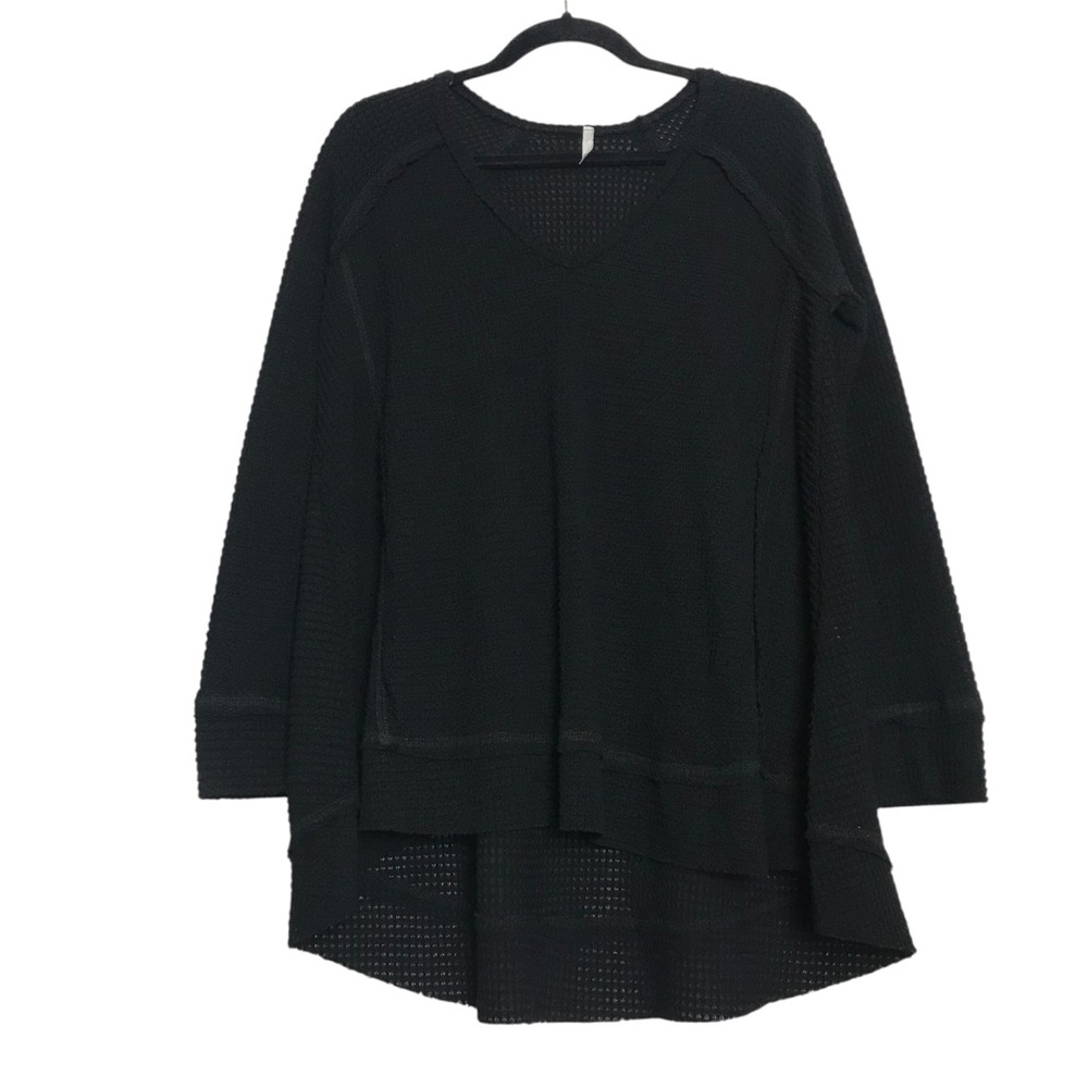 Sage Black Goth Oversized Open Knit Thermal Sweater Womens Size S Festival Boho